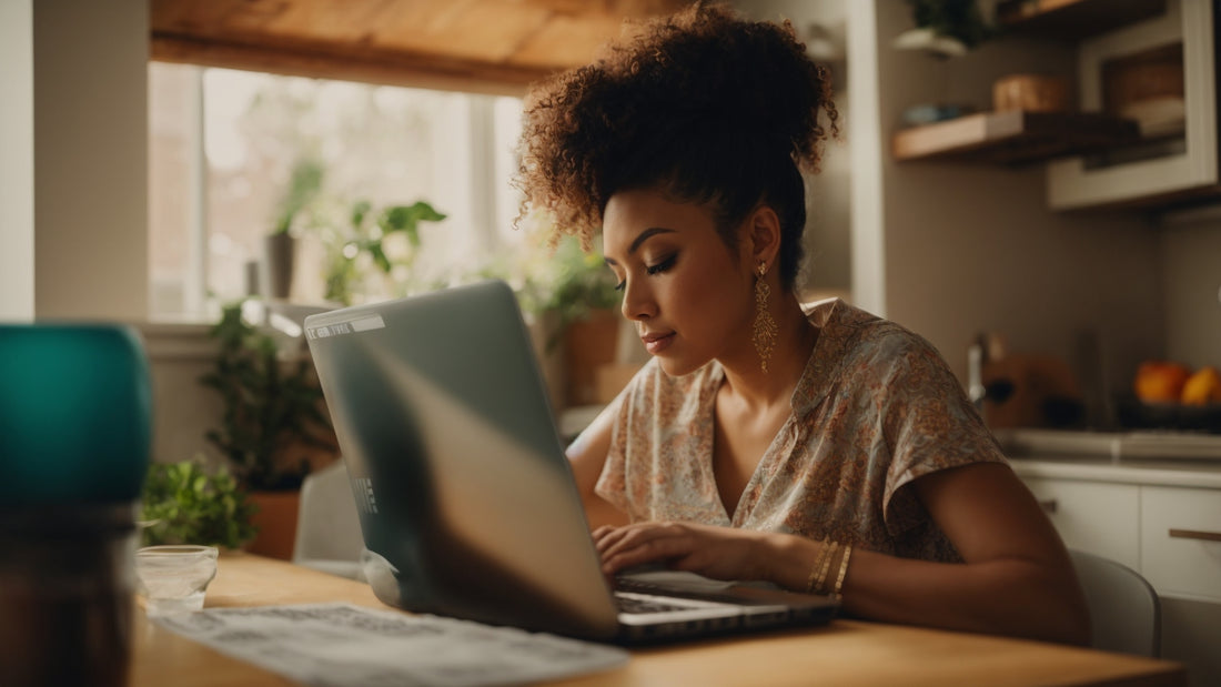 Side gigs for home moms - mom on laptop