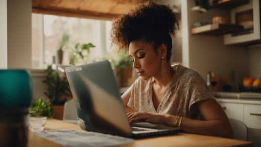 Side gigs for home moms - mom on laptop