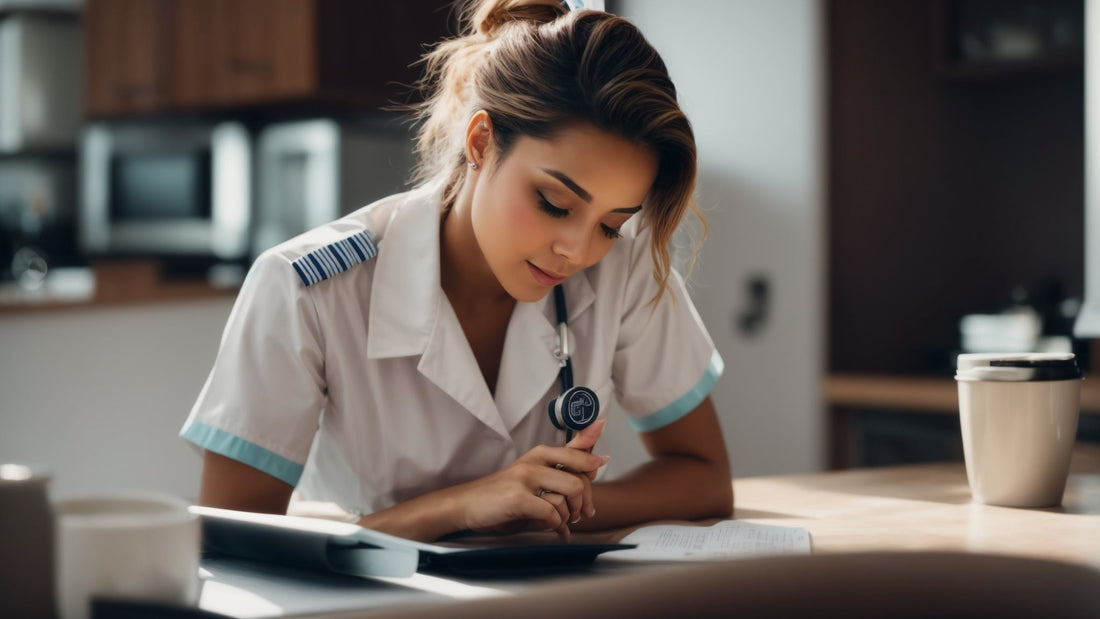 Nurse working on side hustles for nurses