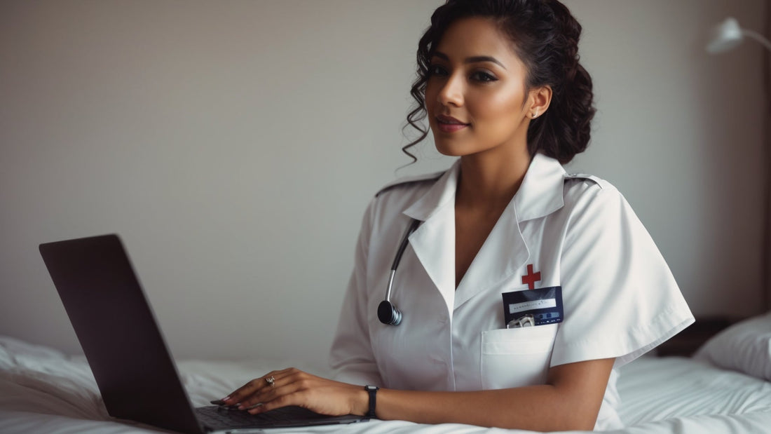 A nurse doing her side hustle online