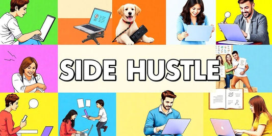 Collage of people engaged in various side hustles.