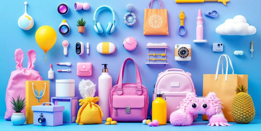 A colorful array of popular dropshipping products.