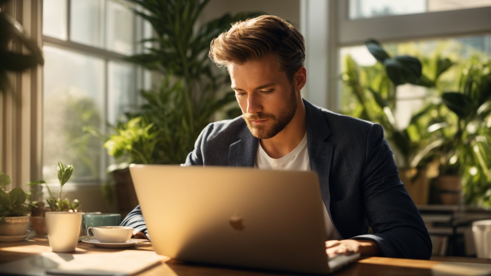 macbook man doing eCommerce business.